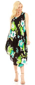 Sakkas Clara Women's Casual Summer Sleeveless Sundress Loose Floral Print Dress
