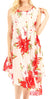 Sakkas Clara Women's Casual Summer Sleeveless Sundress Loose Floral Print Dress