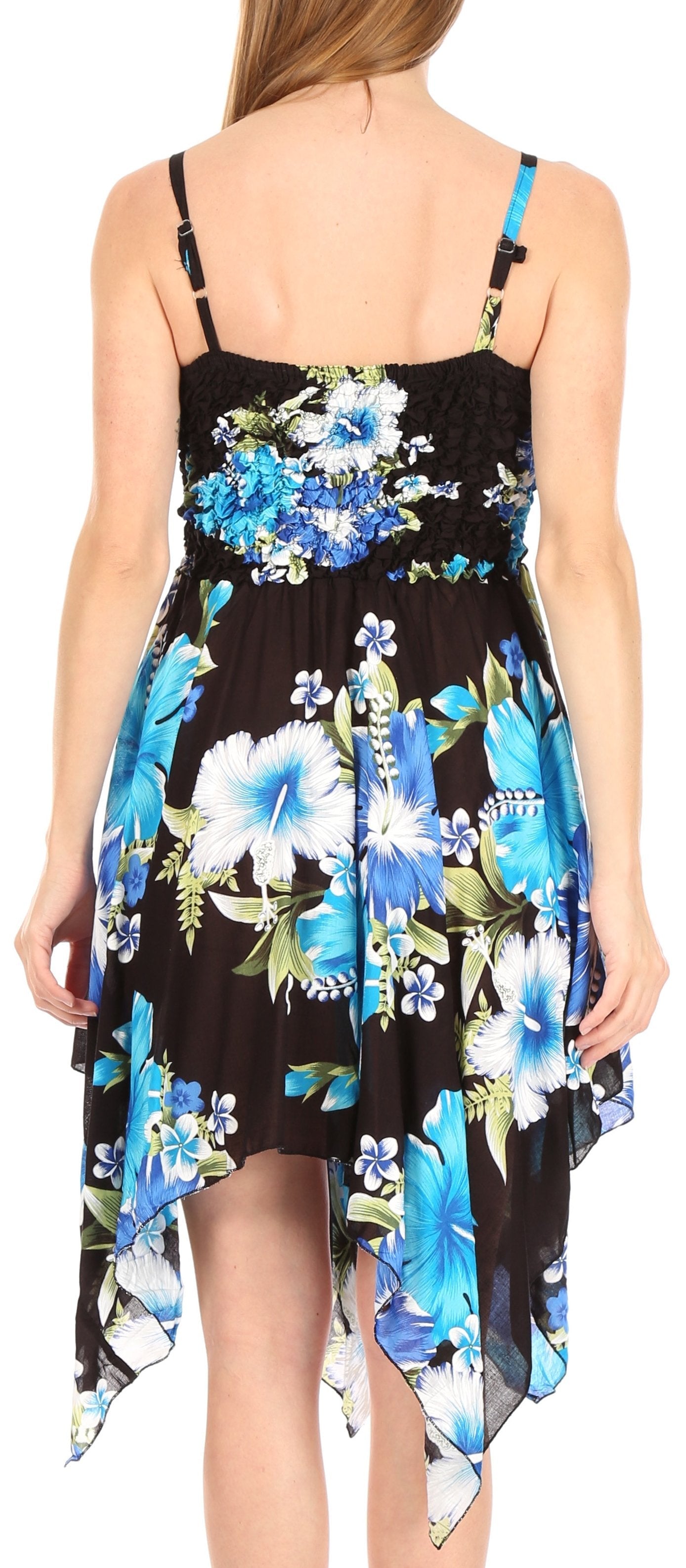 Vestido corto informal de verano con tirantes finos y estampado floral de Sakkas Kiera para mujer