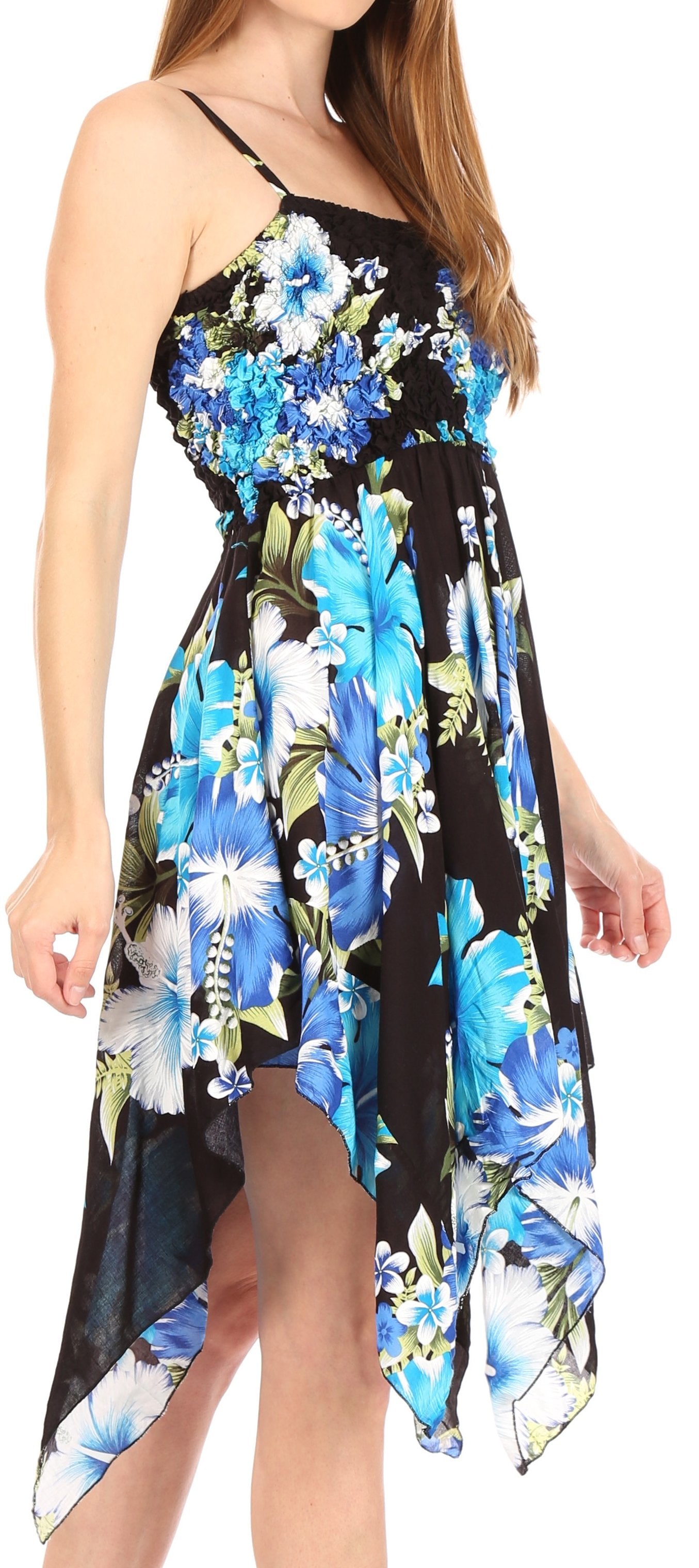 Vestido corto informal de verano con tirantes finos y estampado floral de Sakkas Kiera para mujer