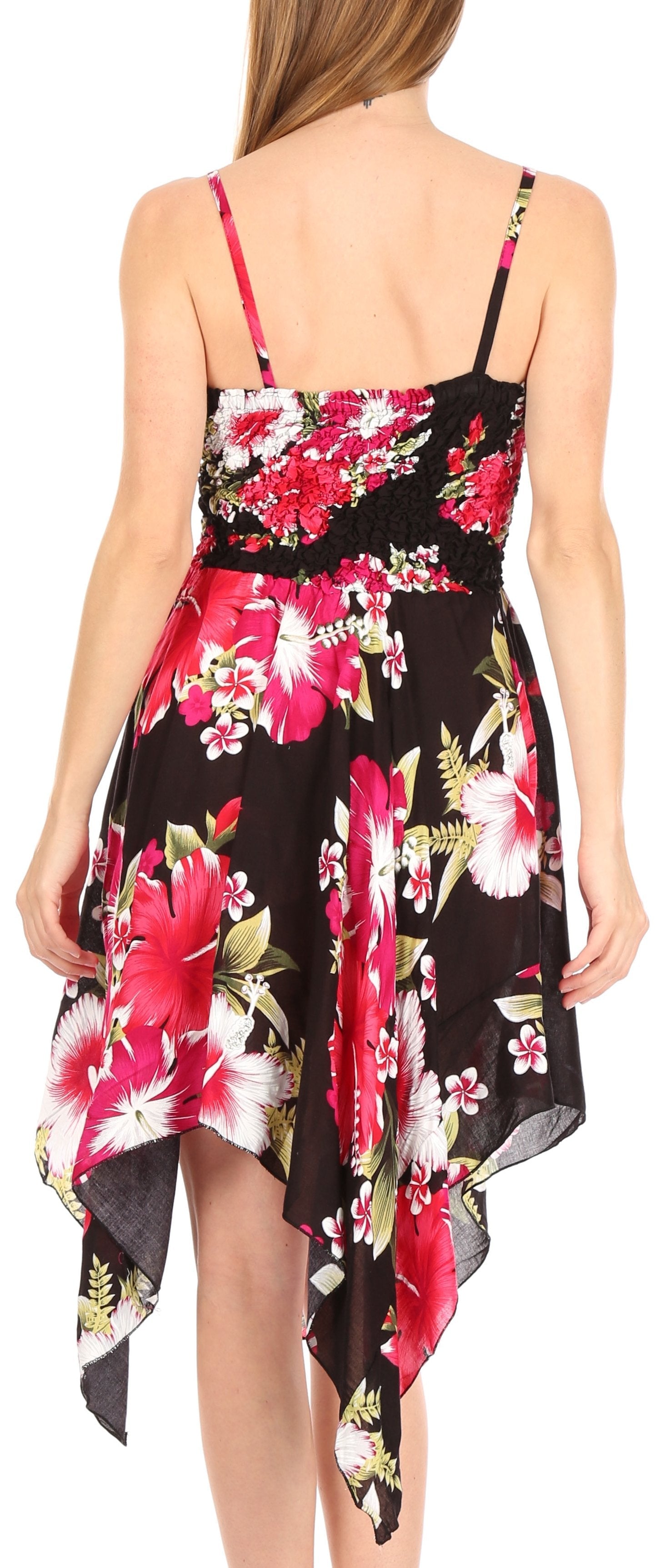 Vestido corto informal de verano con tirantes finos y estampado floral de Sakkas Kiera para mujer