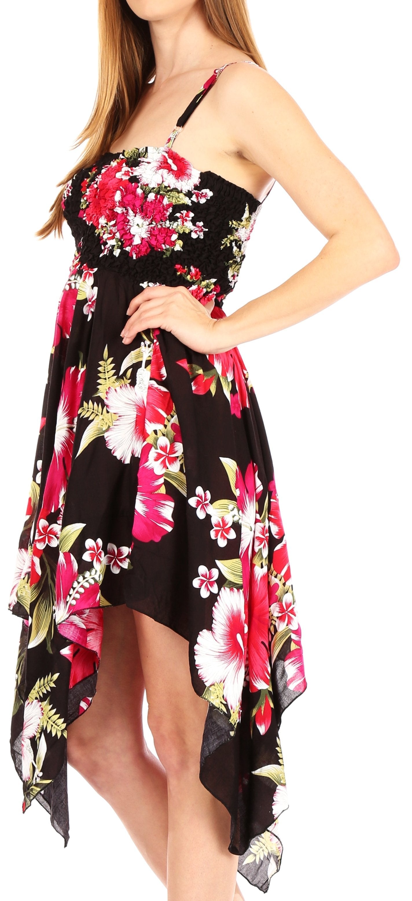 Vestido corto informal de verano con tirantes finos y estampado floral de Sakkas Kiera para mujer