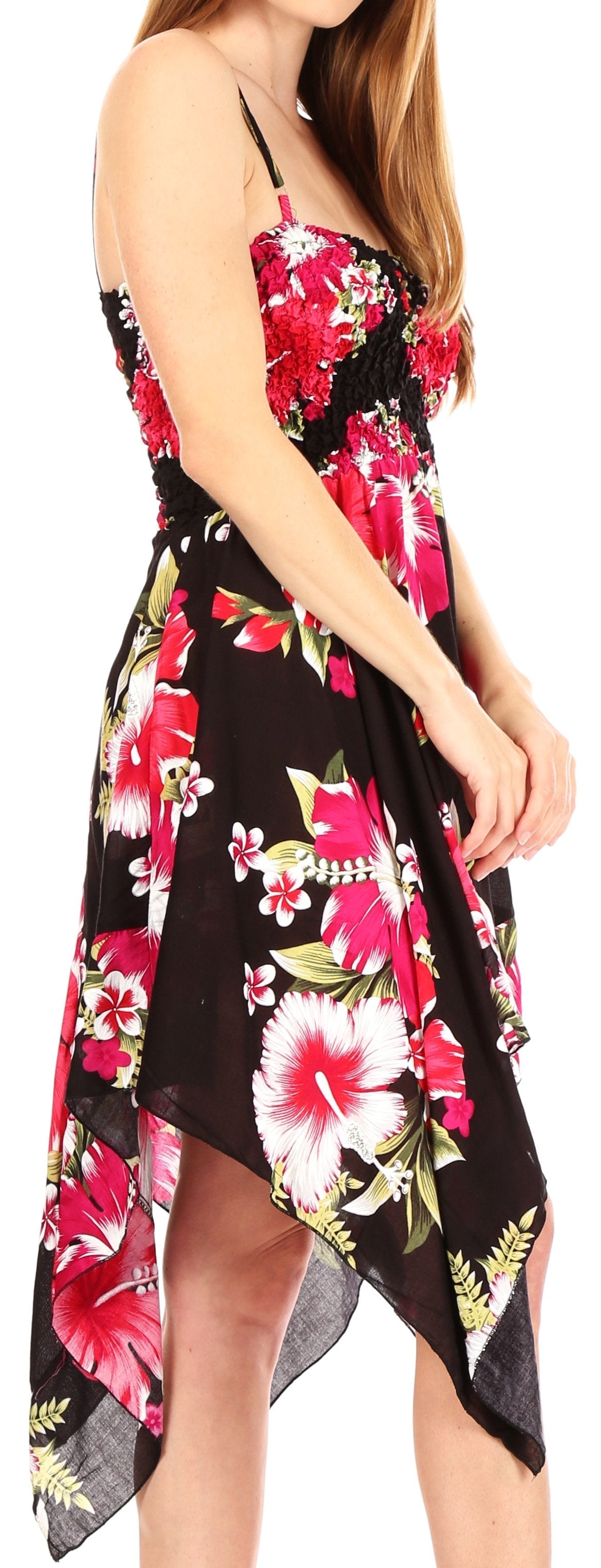 Vestido corto informal de verano con tirantes finos y estampado floral de Sakkas Kiera para mujer