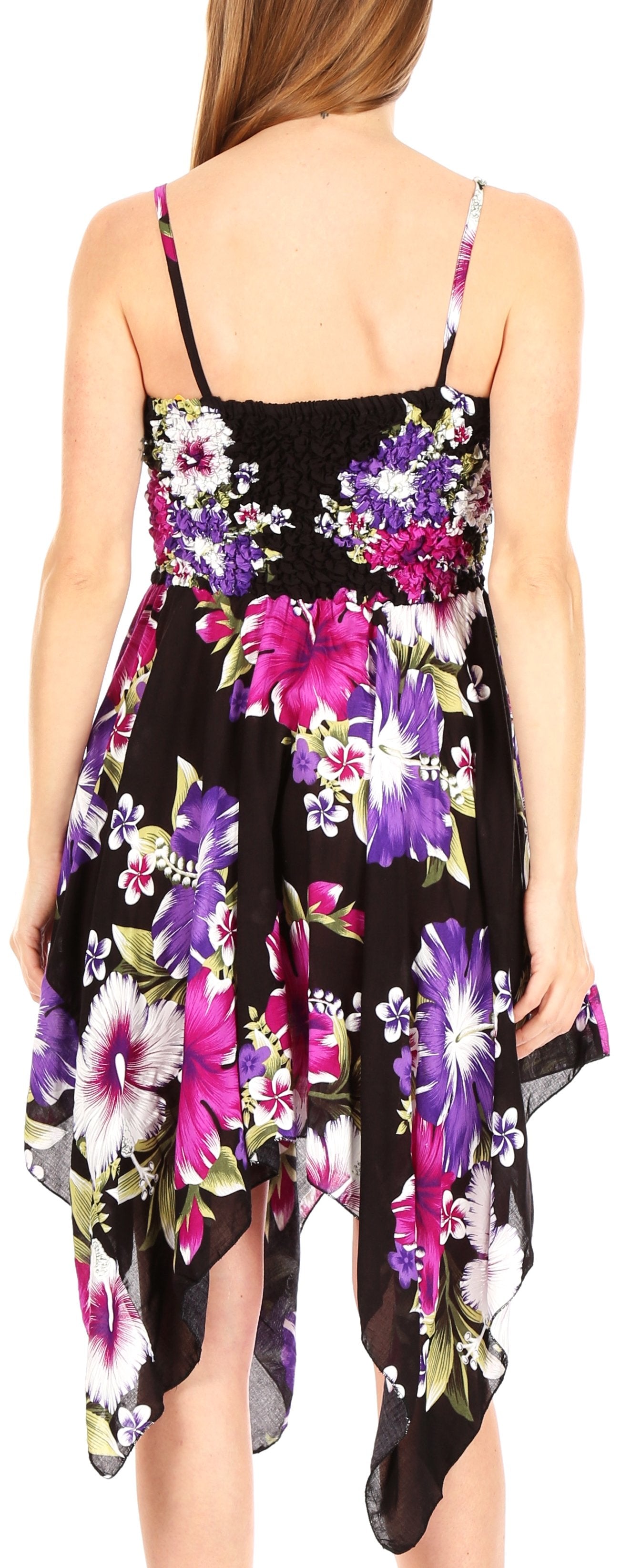 Vestido corto informal de verano con tirantes finos y estampado floral de Sakkas Kiera para mujer