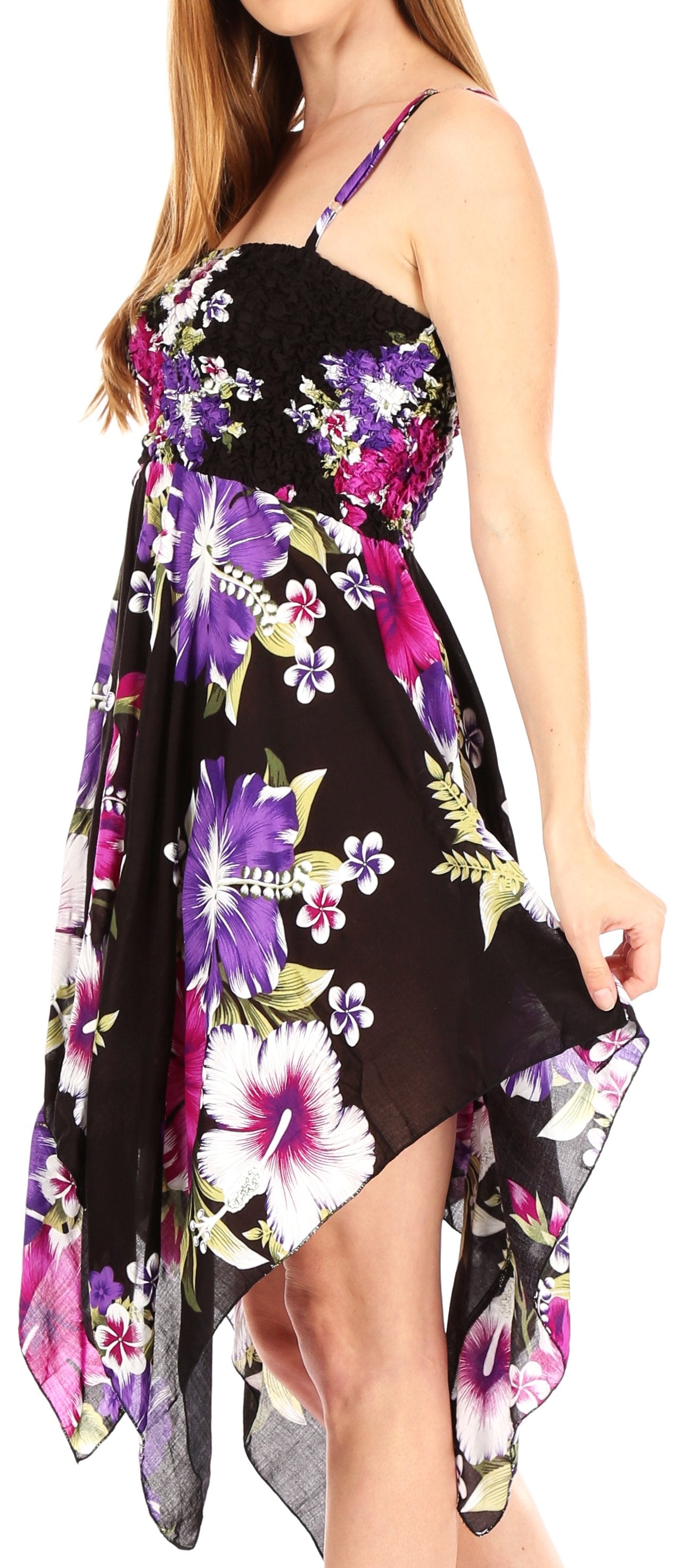 Vestido corto informal de verano con tirantes finos y estampado floral de Sakkas Kiera para mujer
