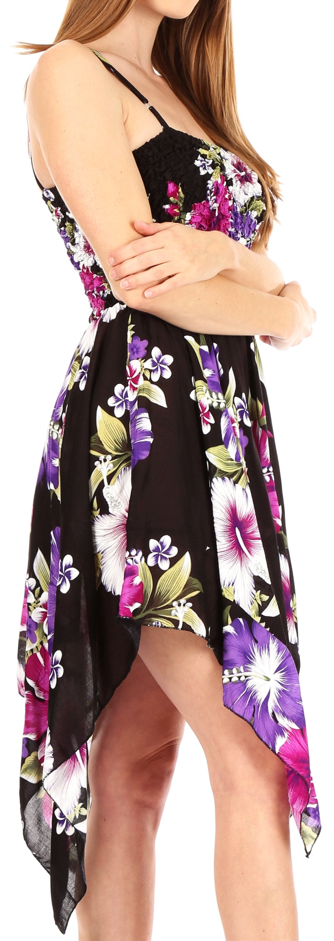 Vestido corto informal de verano con tirantes finos y estampado floral de Sakkas Kiera para mujer