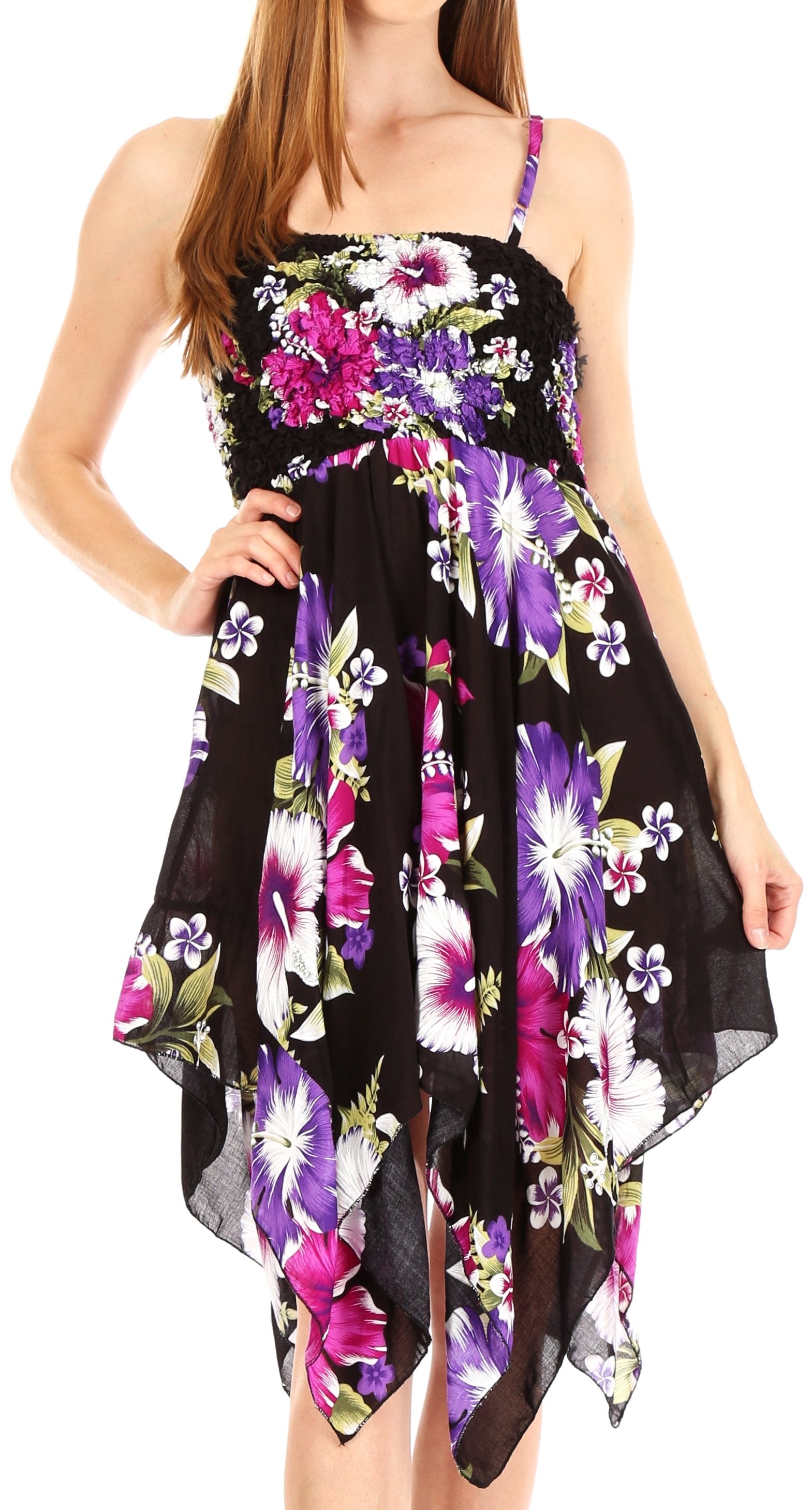 Vestido corto informal de verano con tirantes finos y estampado floral de Sakkas Kiera para mujer