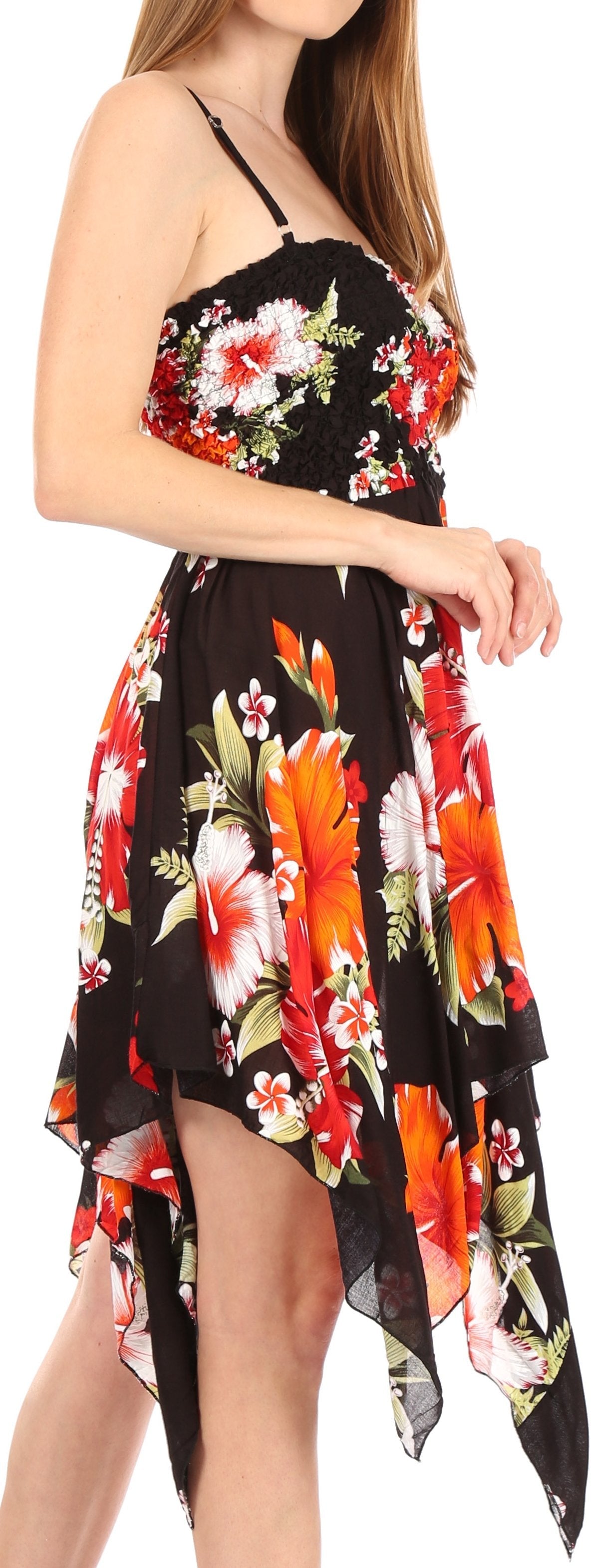 Vestido corto informal de verano con tirantes finos y estampado floral de Sakkas Kiera para mujer