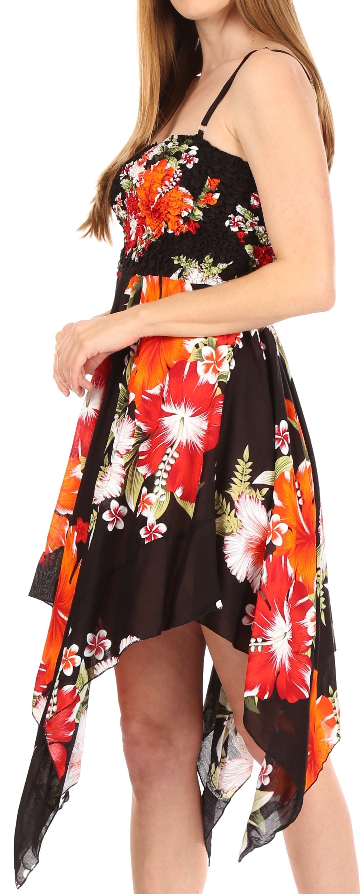 Vestido corto informal de verano con tirantes finos y estampado floral de Sakkas Kiera para mujer