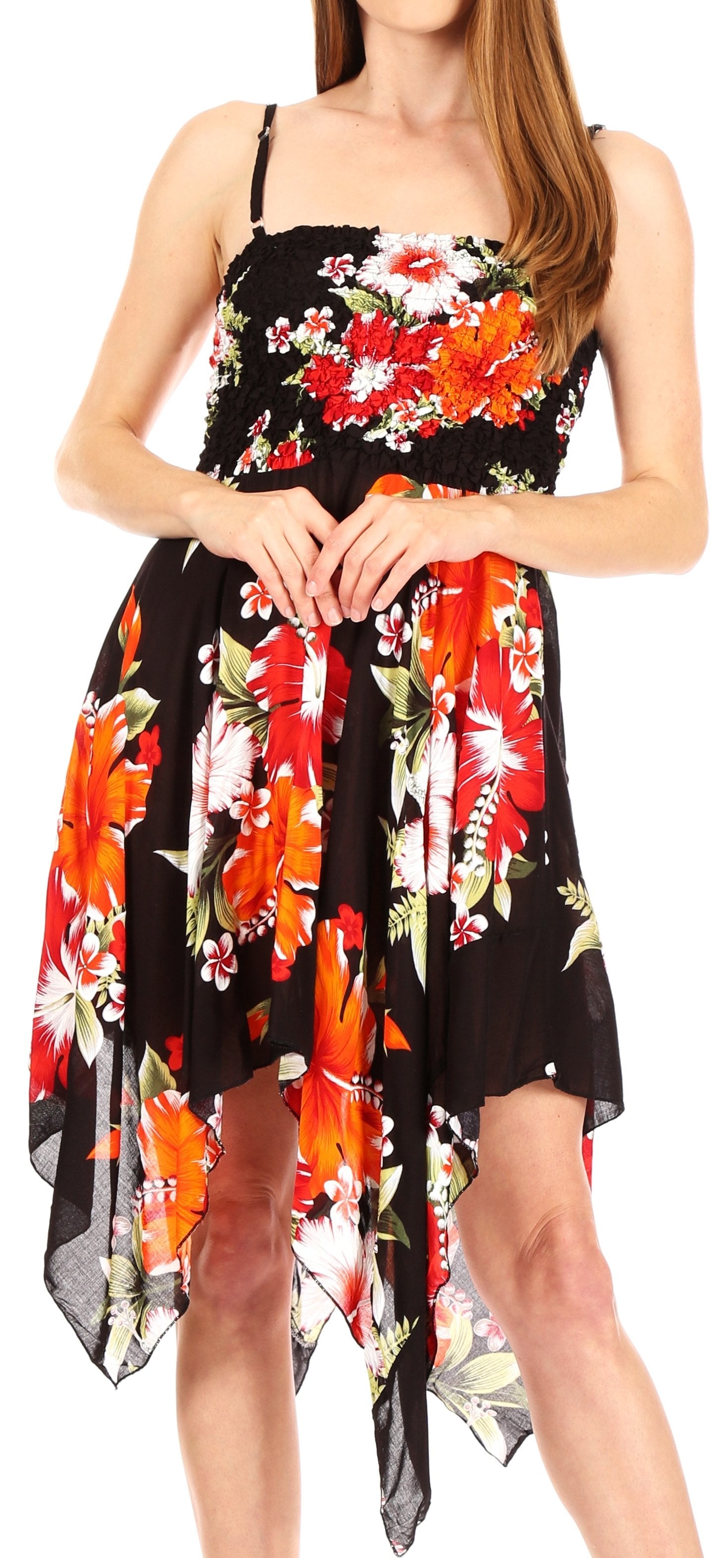 Vestido corto informal de verano con tirantes finos y estampado floral de Sakkas Kiera para mujer