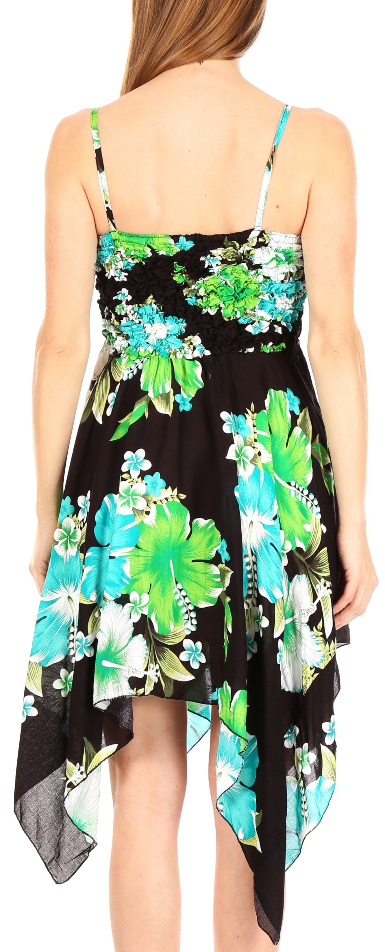 Vestido corto informal de verano con tirantes finos y estampado floral de Sakkas Kiera para mujer