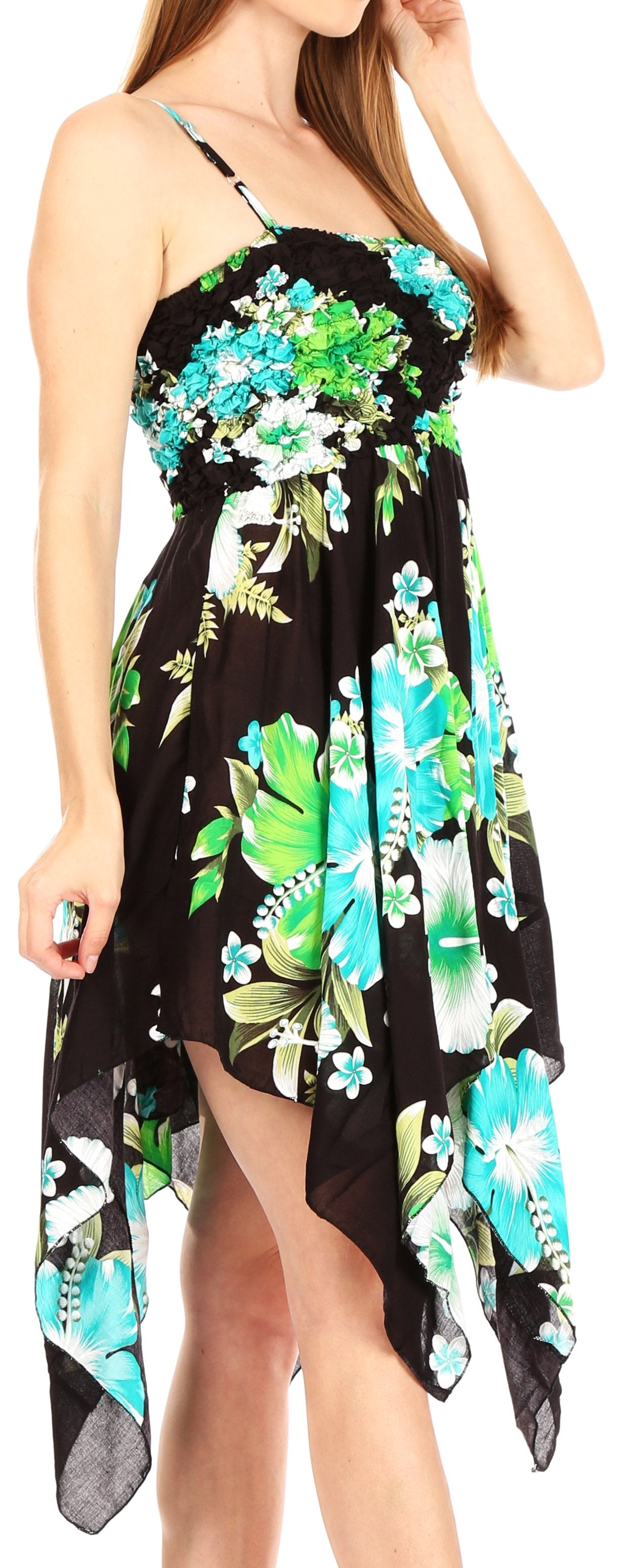 Vestido corto informal de verano con tirantes finos y estampado floral de Sakkas Kiera para mujer