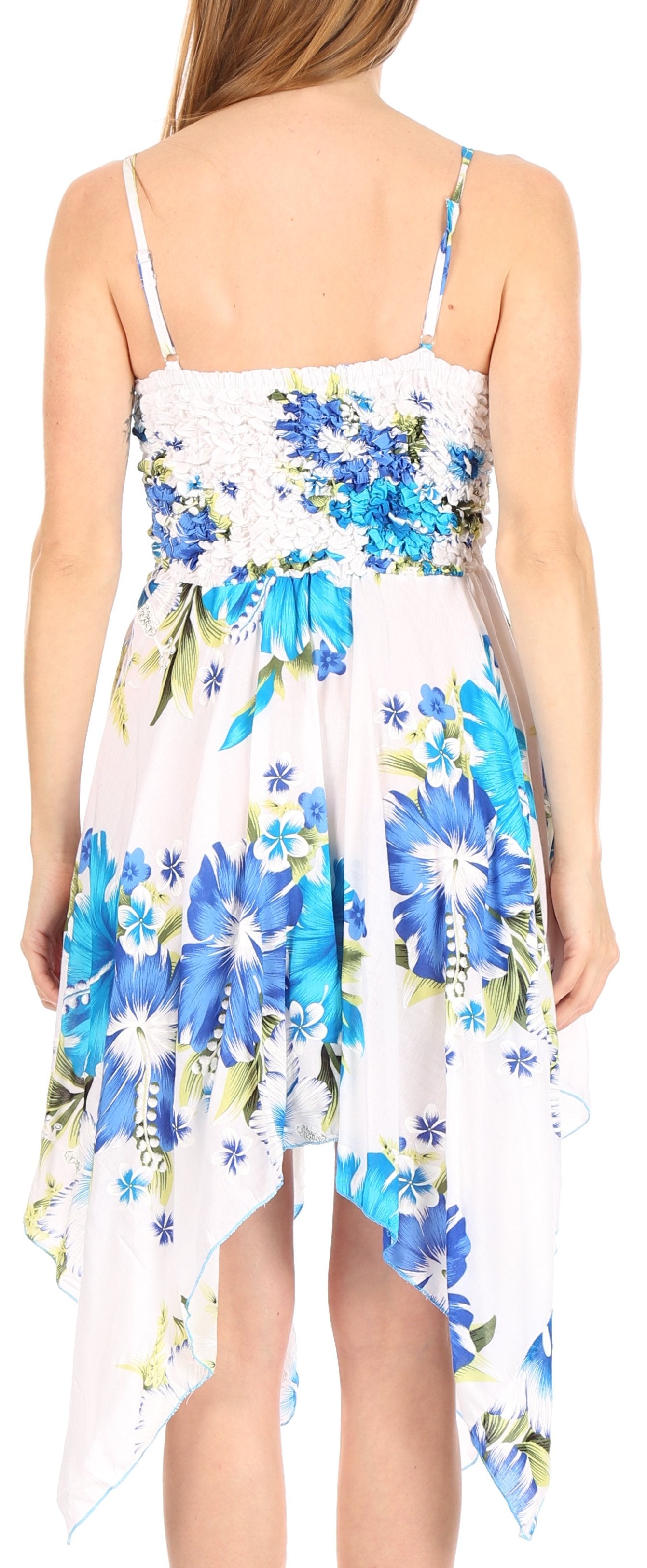 Vestido corto informal de verano con tirantes finos y estampado floral de Sakkas Kiera para mujer