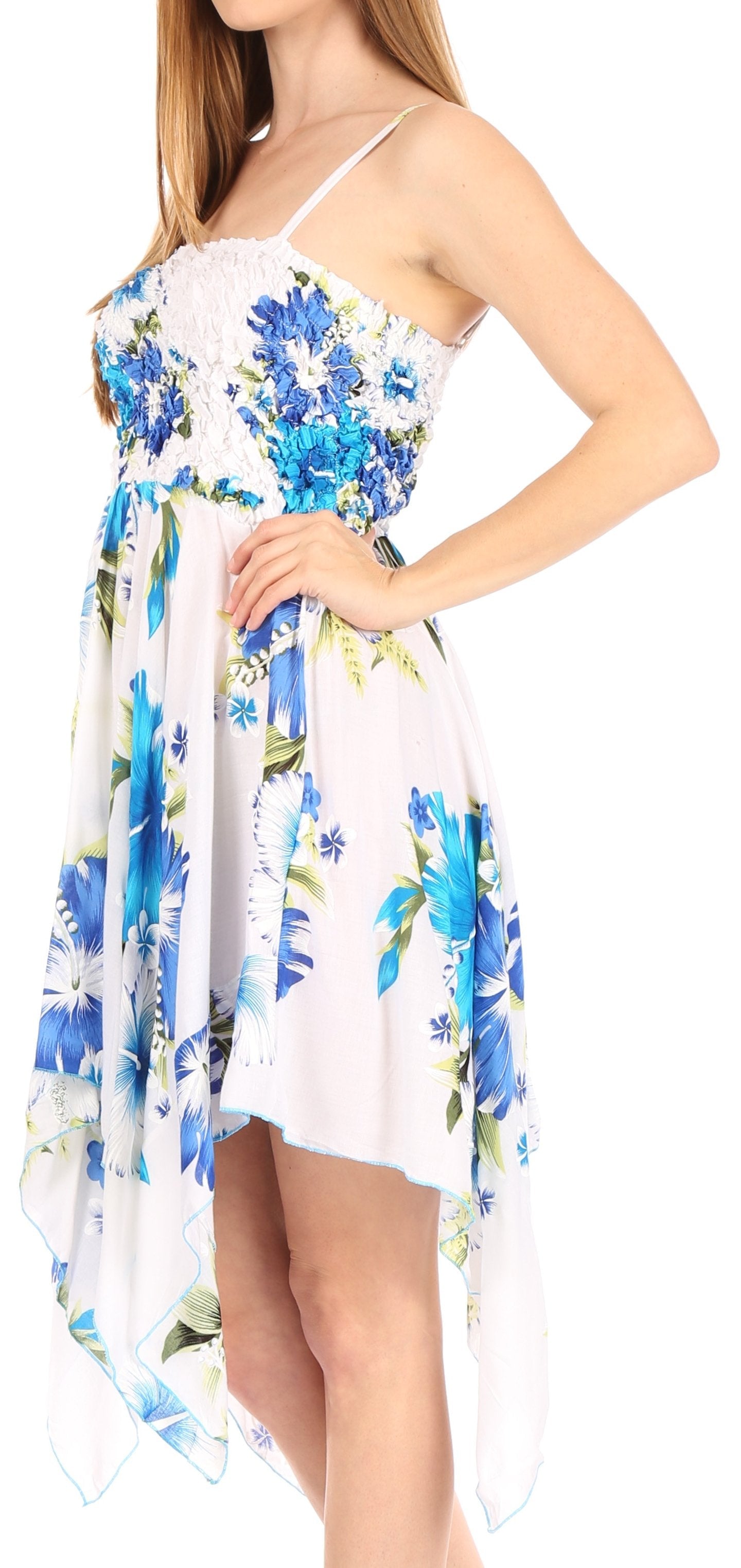 Vestido corto informal de verano con tirantes finos y estampado floral de Sakkas Kiera para mujer