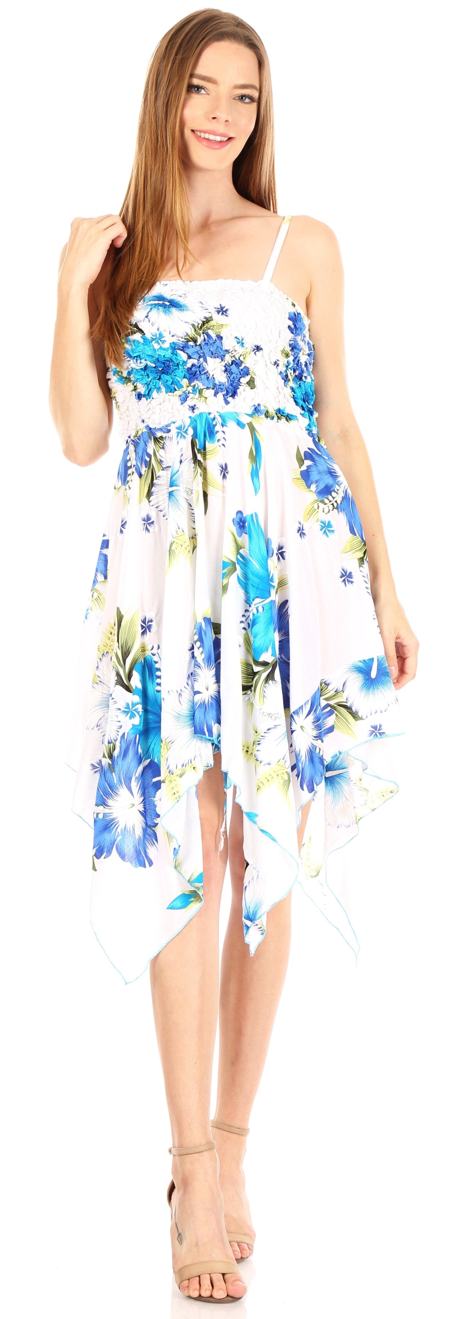Vestido corto informal de verano con tirantes finos y estampado floral de Sakkas Kiera para mujer