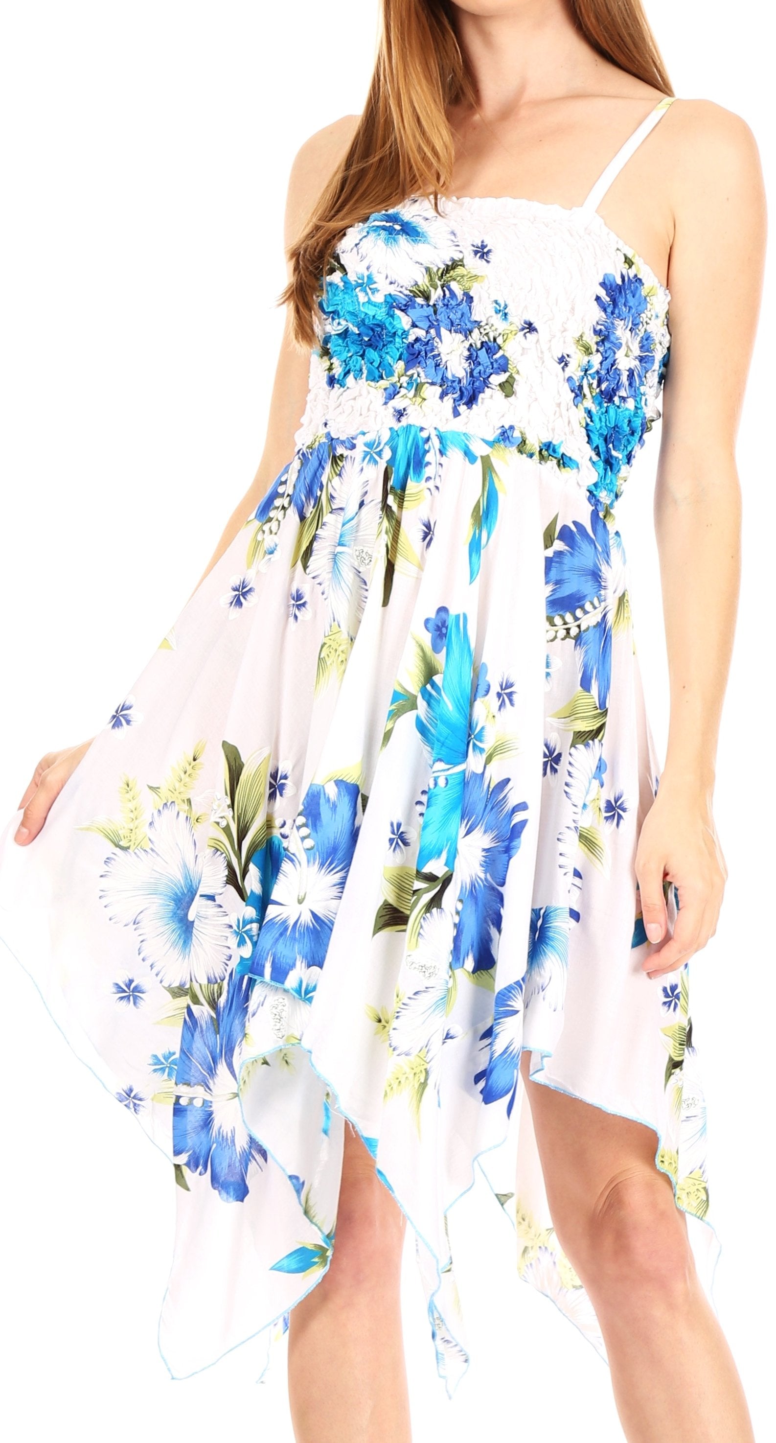 Vestido corto informal de verano con tirantes finos y estampado floral de Sakkas Kiera para mujer