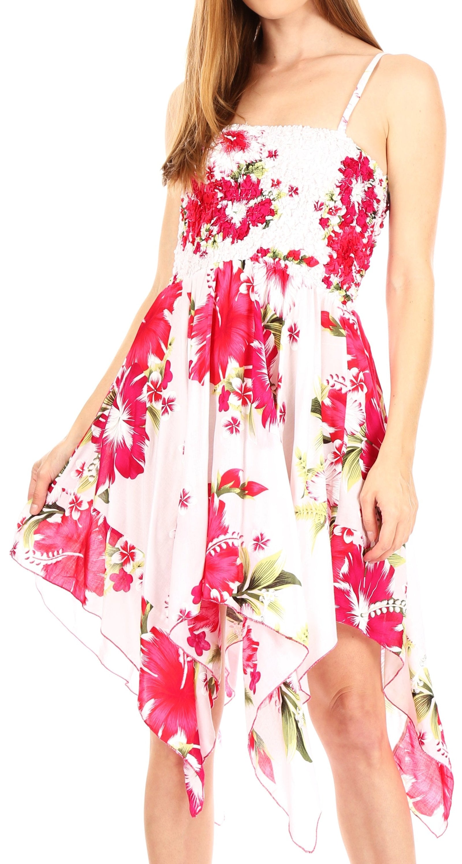 Vestido corto informal de verano con tirantes finos y estampado floral de Sakkas Kiera para mujer