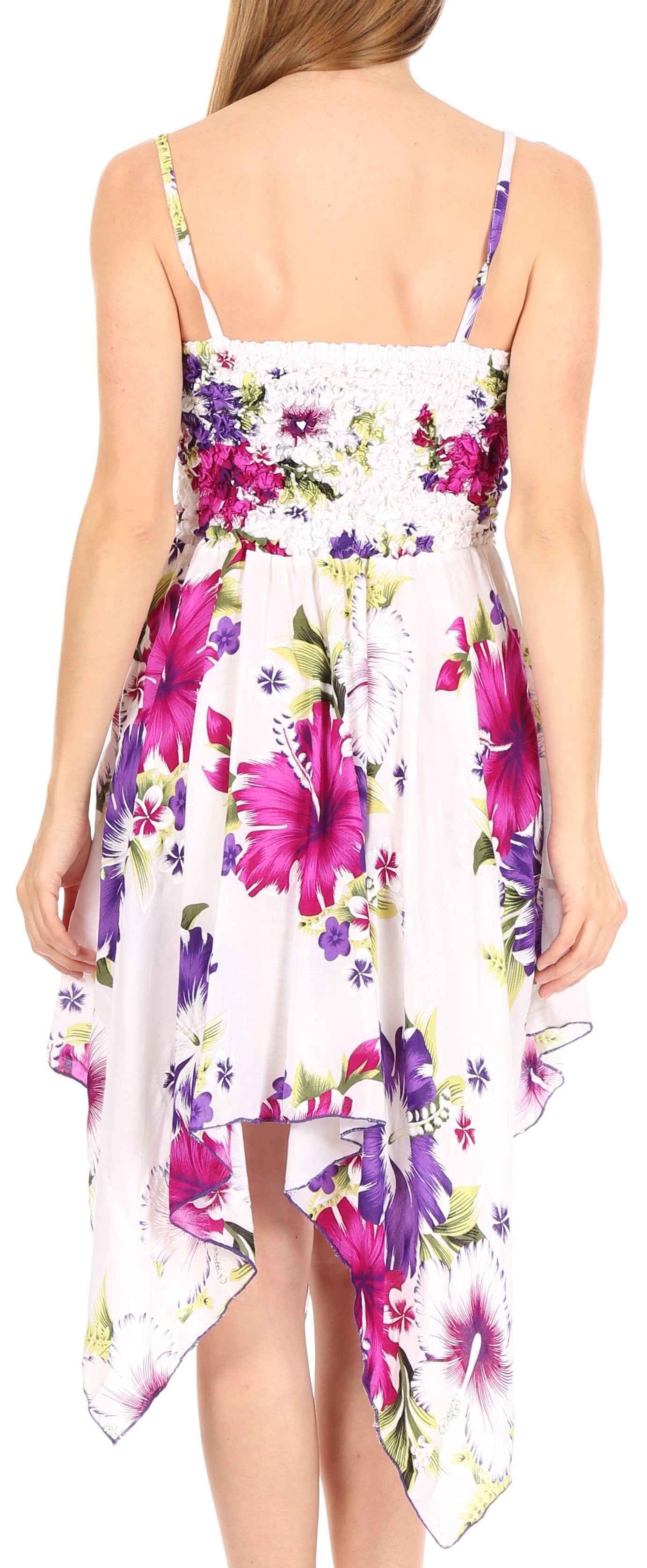 Vestido corto informal de verano con tirantes finos y estampado floral de Sakkas Kiera para mujer