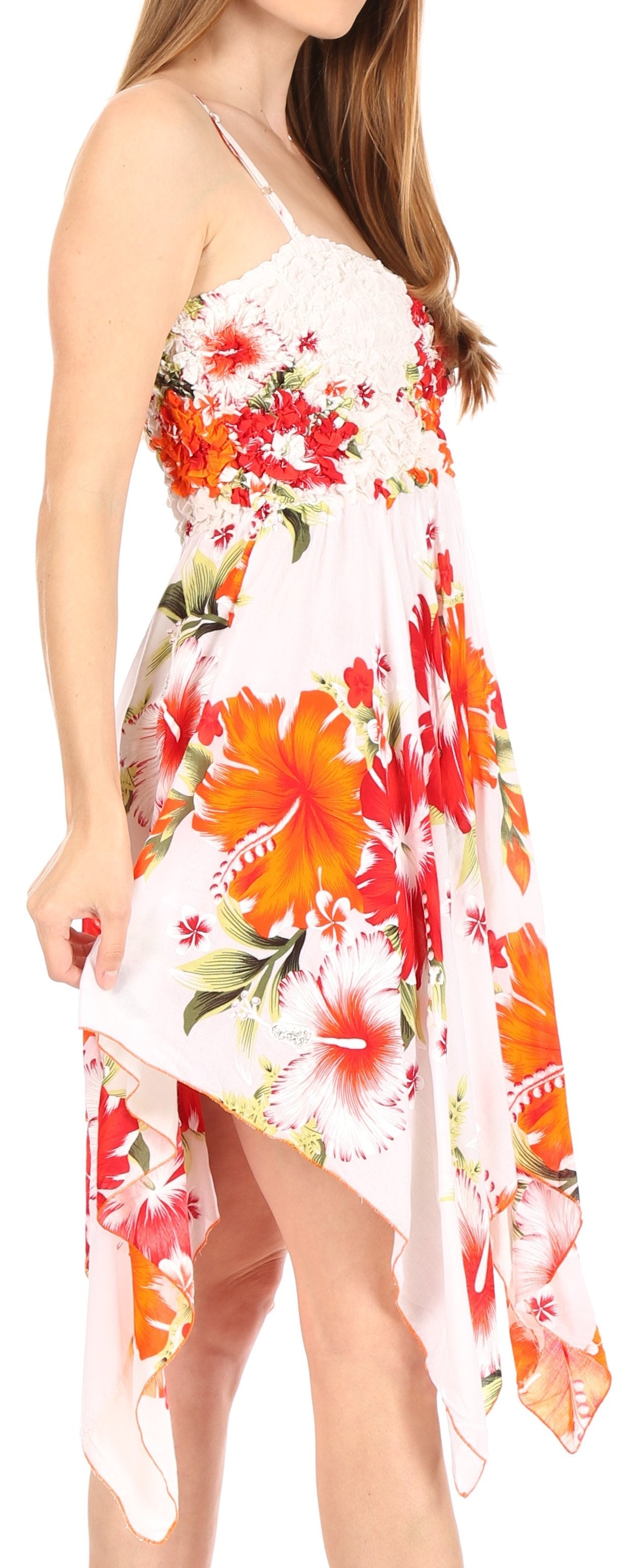 Vestido corto informal de verano con tirantes finos y estampado floral de Sakkas Kiera para mujer