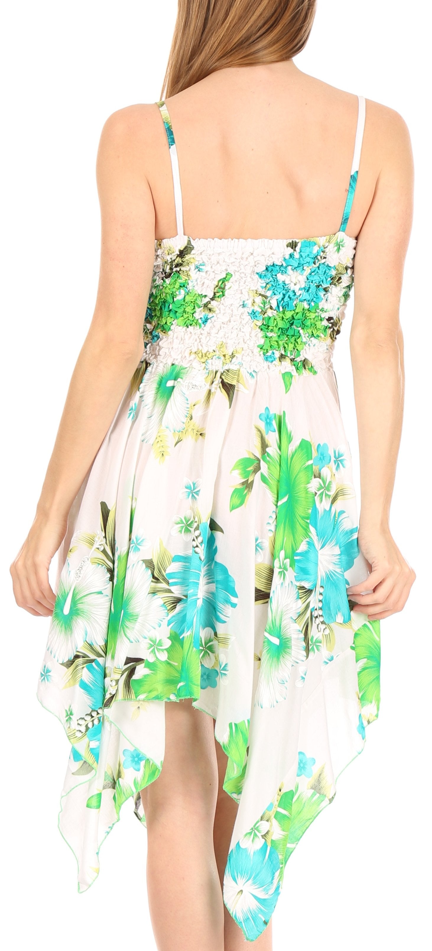Vestido corto informal de verano con tirantes finos y estampado floral de Sakkas Kiera para mujer