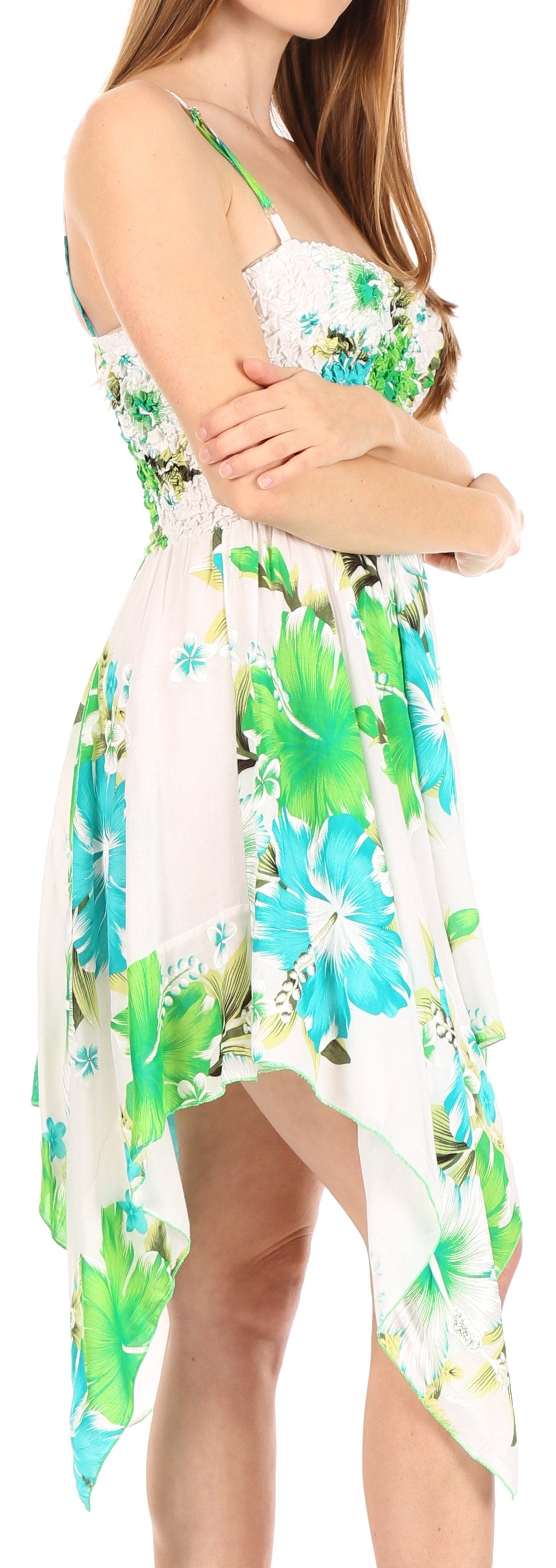 Vestido corto informal de verano con tirantes finos y estampado floral de Sakkas Kiera para mujer