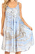 Sakkas Irina Women's Midi Corset Summer Casual Spaghetti Strap Dress Flared Light