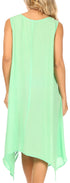 Sakkas Tinna Women's Casual Sleeveless Tank Flare Midi Boho Print Dress Cover-up