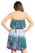 Vestido bohemio de verano para mujer con diseño fruncido elástico y sin tirantes - Sakkas Tami