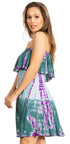 Vestido bohemio de verano para mujer con diseño fruncido elástico y sin tirantes - Sakkas Tami