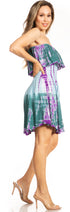Vestido bohemio de verano para mujer con diseño fruncido elástico y sin tirantes - Sakkas Tami