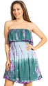 Vestido bohemio de verano para mujer con diseño fruncido elástico y sin tirantes - Sakkas Tami