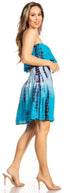 Vestido bohemio de verano para mujer con diseño fruncido elástico y sin tirantes - Sakkas Tami