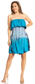 Vestido bohemio de verano para mujer con diseño fruncido elástico y sin tirantes - Sakkas Tami