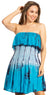 Vestido bohemio de verano para mujer con diseño fruncido elástico y sin tirantes - Sakkas Tami