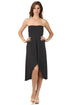 Sakkas Soft Jersey Feel Solid Color Strapless High Low Dress / Skirt
