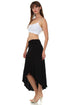 Sakkas Soft Jersey Feel Solid Color Strapless High Low Dress / Skirt
