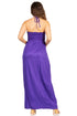 Sakkas Soft Jersey Feel Solid Color Smocked Bodice String Halter Long Dress