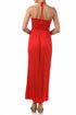 Sakkas Soft Jersey Feel Solid Color Smocked Bodice String Halter Long Dress