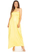 Sakkas Soft Jersey Feel Solid Color Smocked Bodice String Halter Long Dress