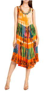 Sakkas Palm Tree Tie Dye Caftan Vestido / Cubrir