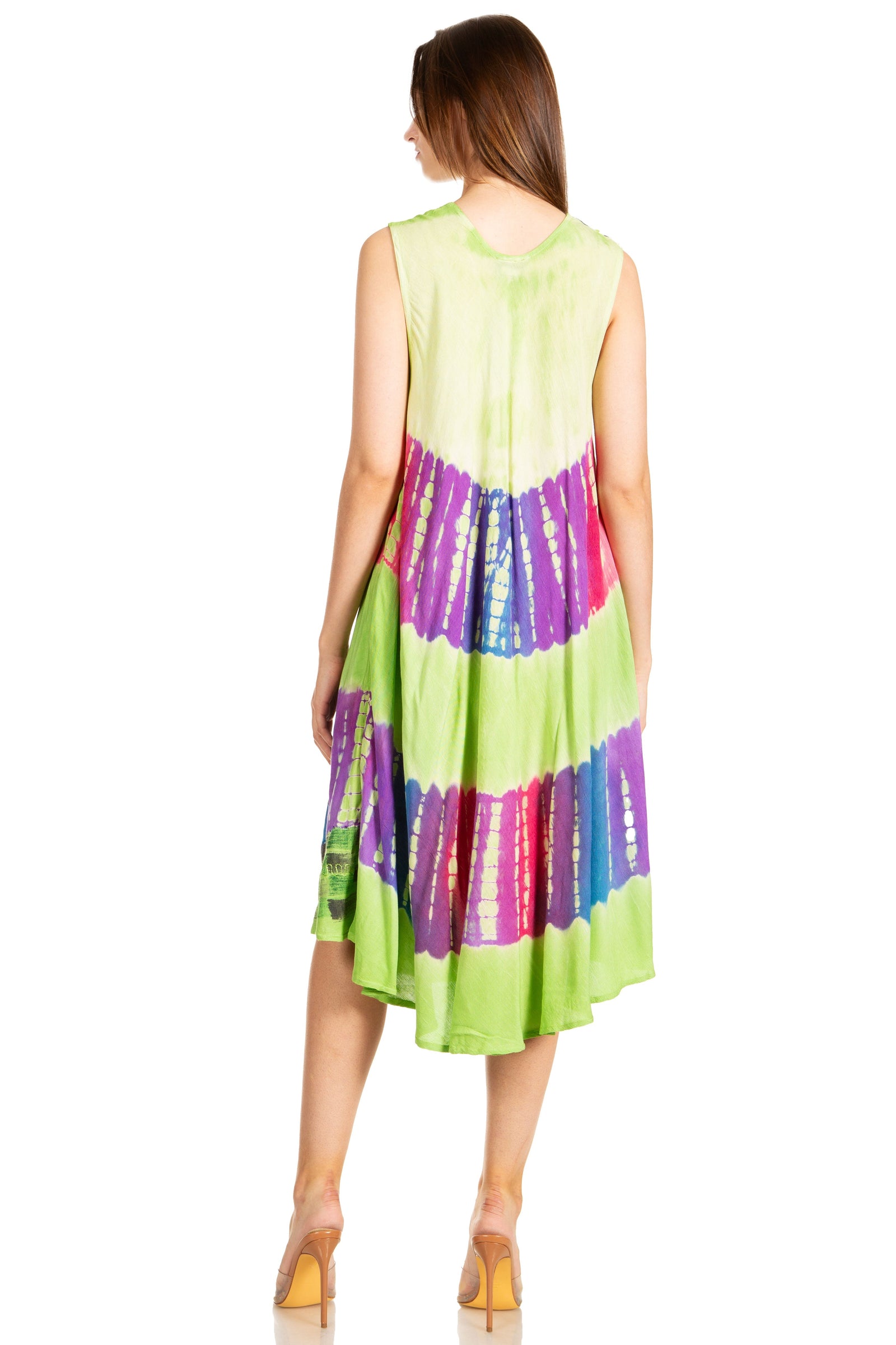 Sakkas Palm Tree Tie Dye Caftan Vestido / Cubrir