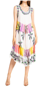Sakkas Palm Tree Tie Dye Caftan Vestido / Cubrir