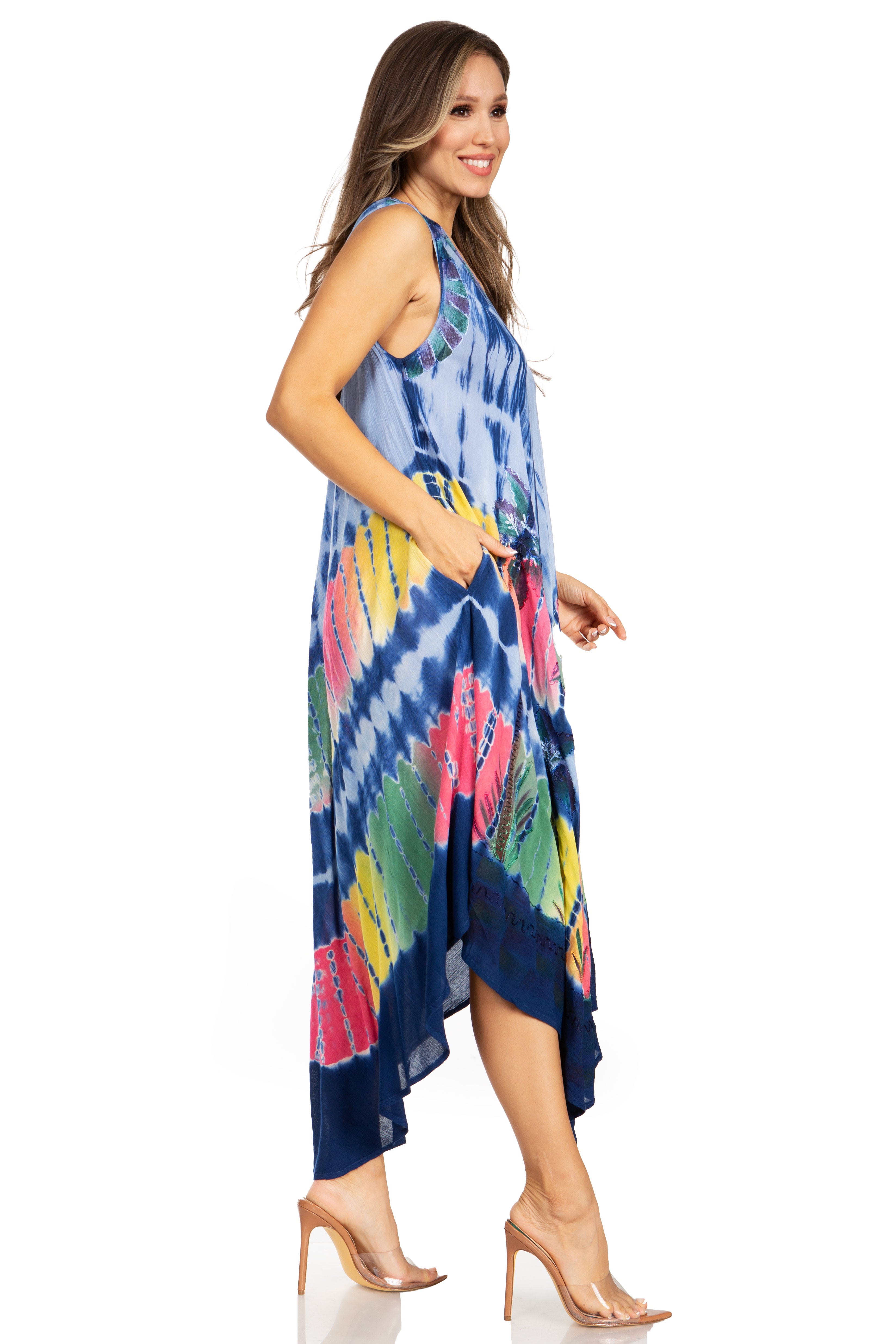 Sakkas Tasanee Caftan Vestido sin mangas / Encubrimiento