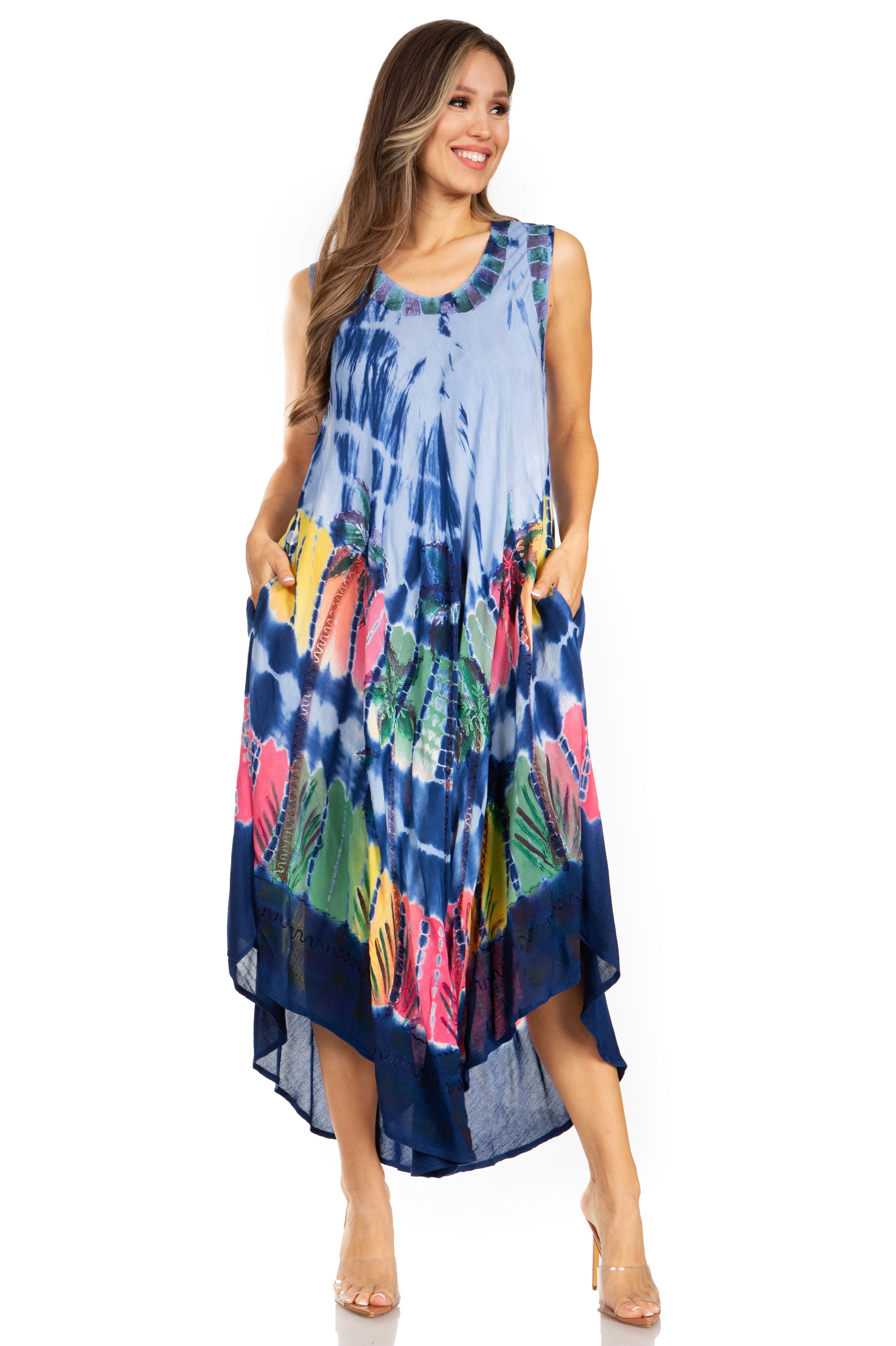 Sakkas Tasanee Caftan Vestido sin mangas / Encubrimiento