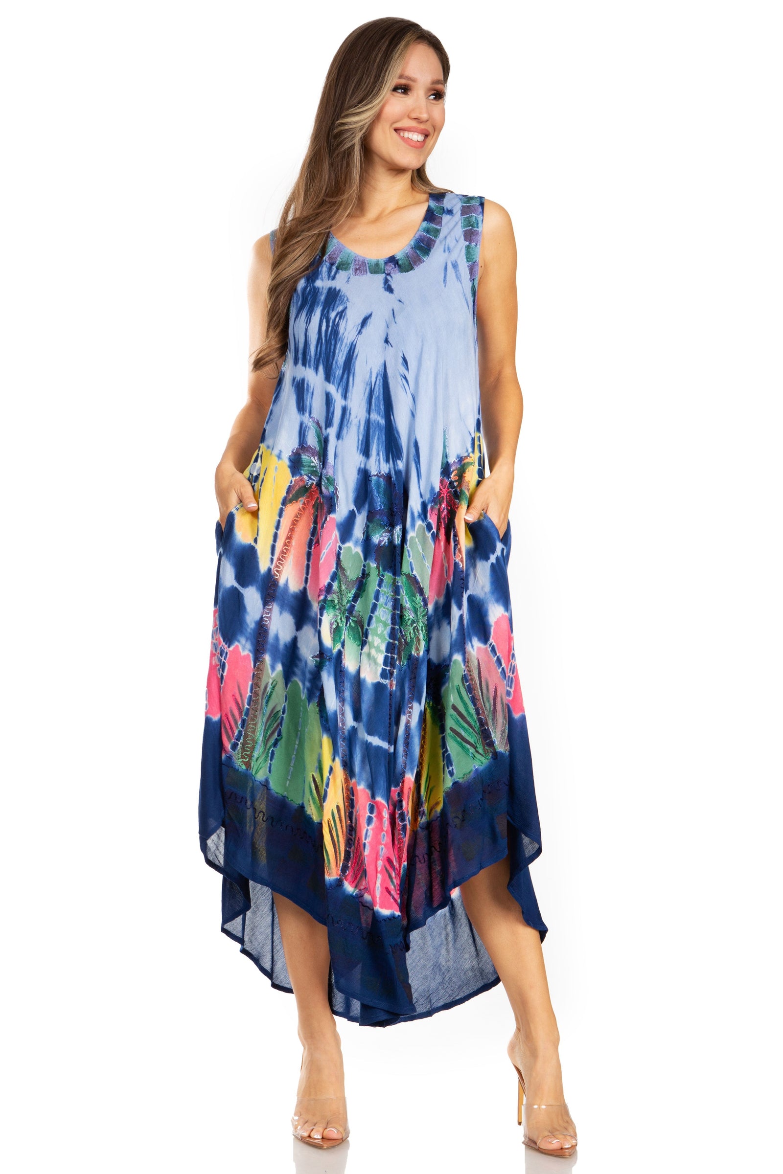 Sakkas Tasanee Caftan Vestido sin mangas / Encubrimiento