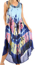Vestido caftán batik con estampado de luna y estrellas de Sakkas