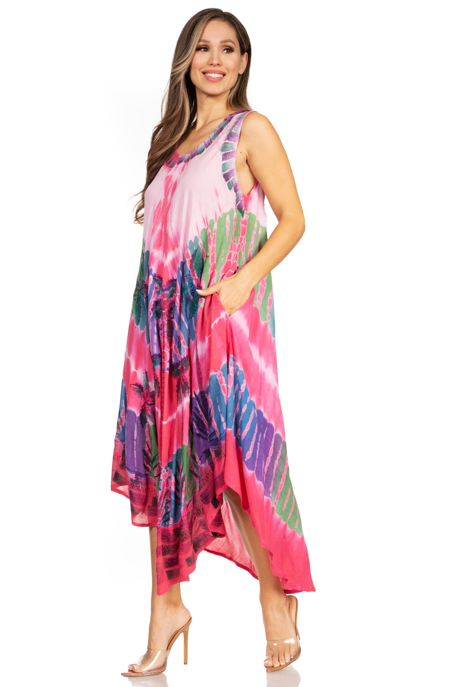 Sakkas Tasanee Caftan Vestido sin mangas / Encubrimiento