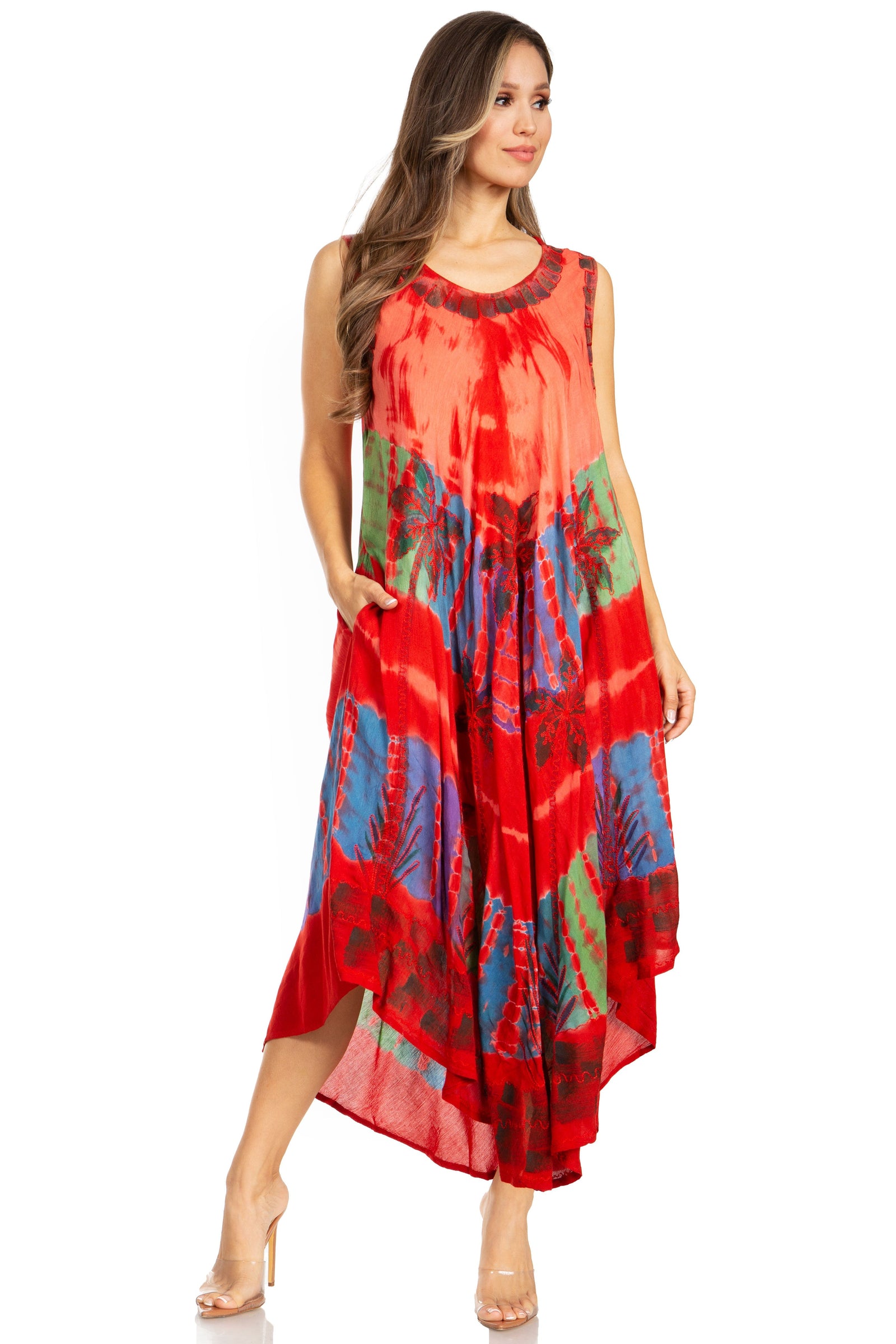 Sakkas Tasanee Caftan Vestido sin mangas / Encubrimiento