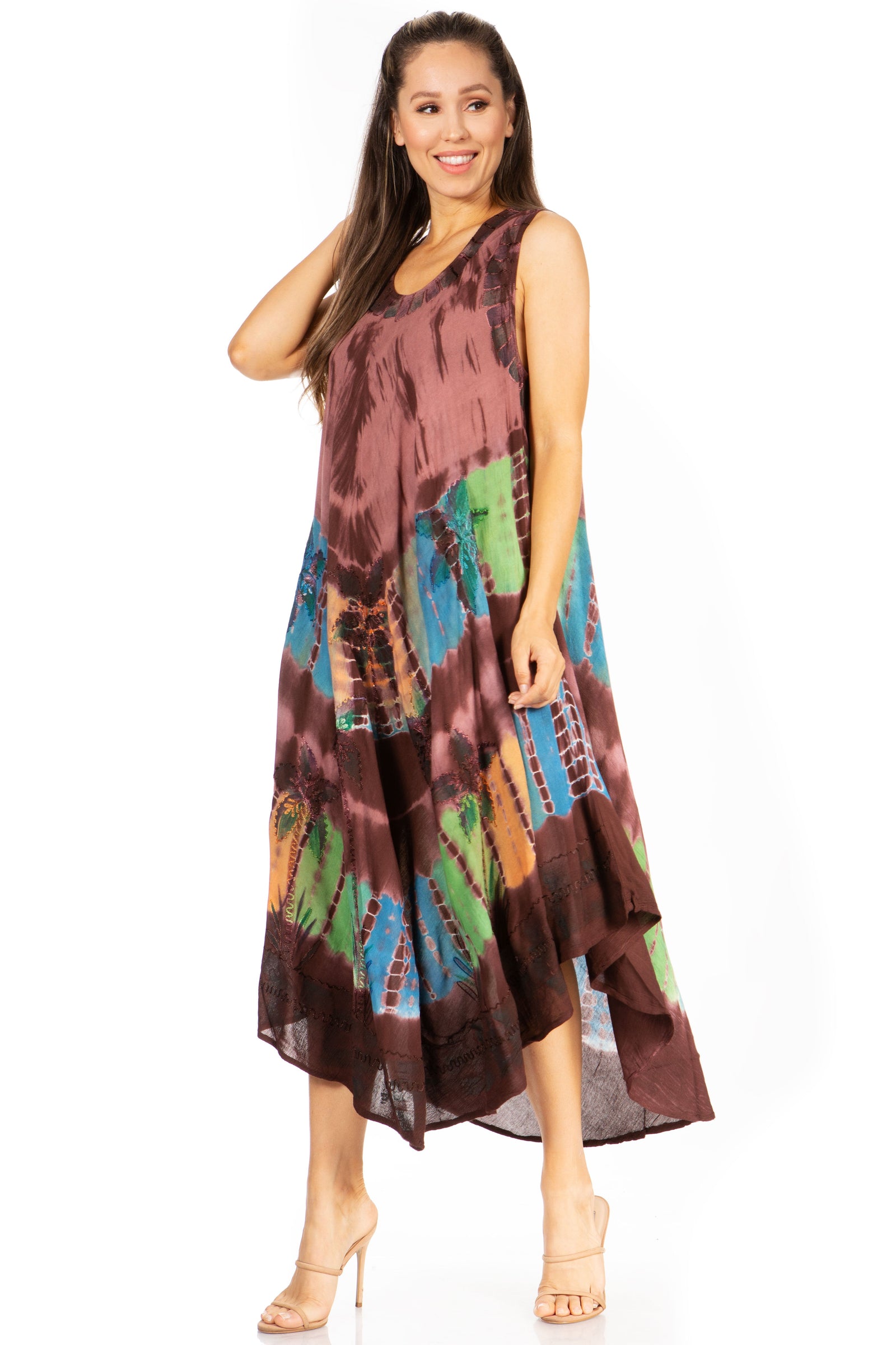 Sakkas Tasanee Caftan Vestido sin mangas / Encubrimiento
