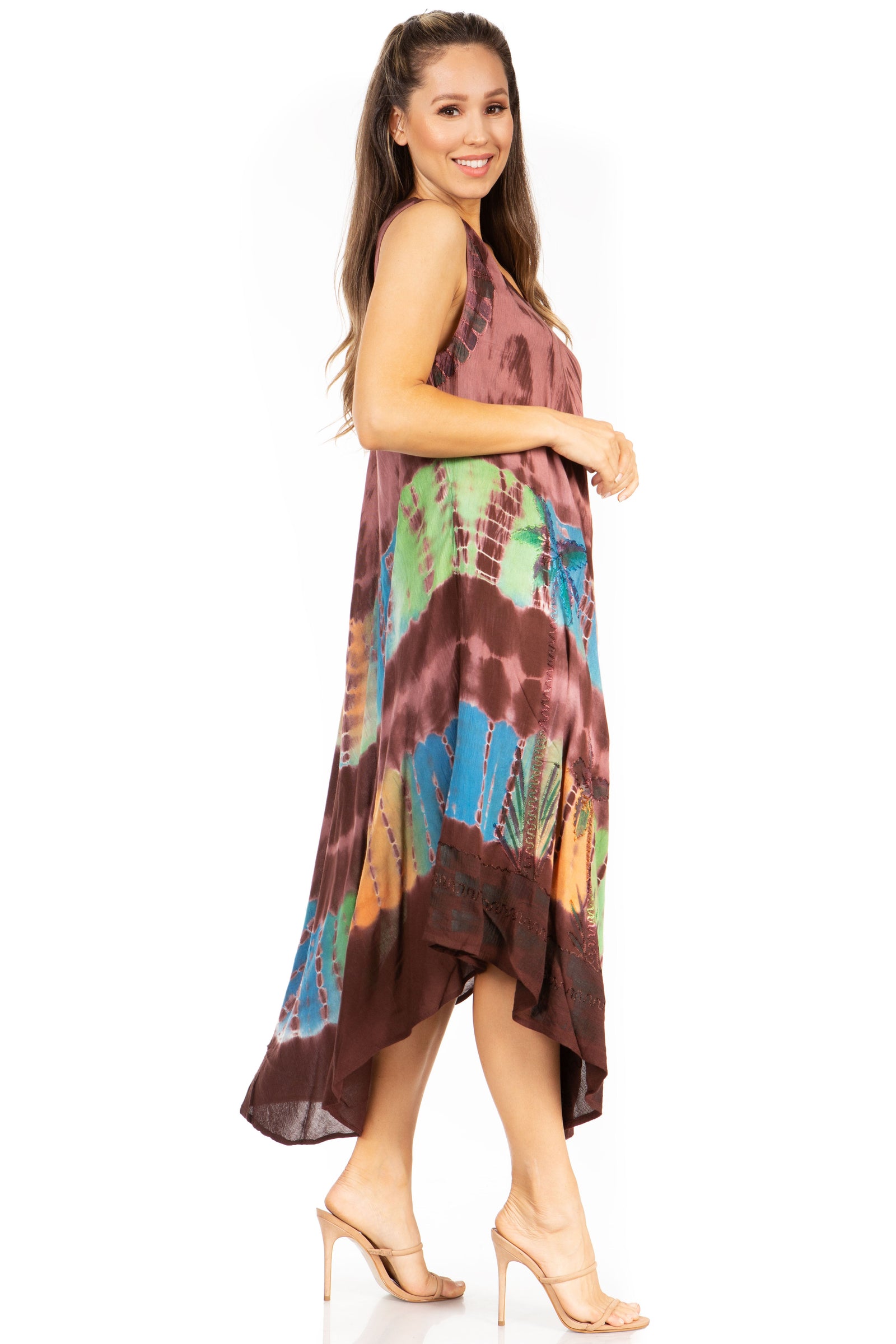 Sakkas Tasanee Caftan Vestido sin mangas / Encubrimiento